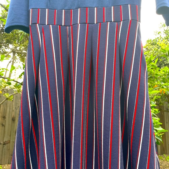 Elegant Red, White, and Blue Midi Dress With Pockets!!! - Picture 5 of 8